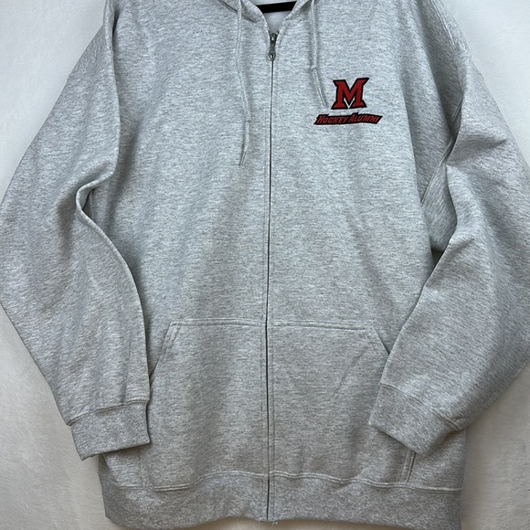 Miami University Hockey Alumni Men’s Zip-up Hoodie Size 2XL - Picture 2 of 12